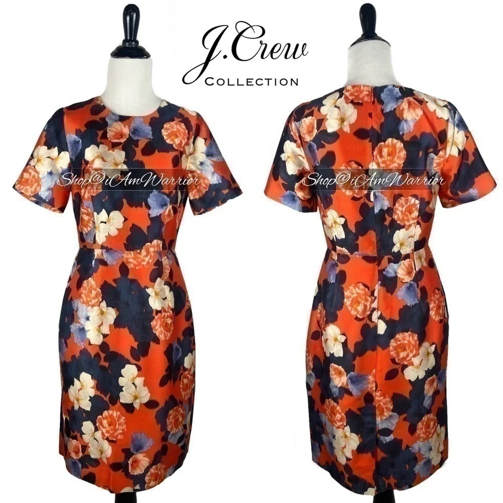 J.Crew Collection sunset garden silk blend midi dress *shop@iamwarrior